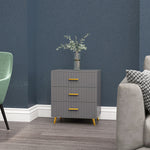 Bedroom Chest Of Drawers 3/4 Drawer Dresser Aluminium Legs | Medium | Dark Gray