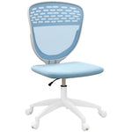 Armless Adjustable Office Chair | Light Blue