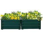 Set Of 2 Galvanized Raised Garden Bed | Green