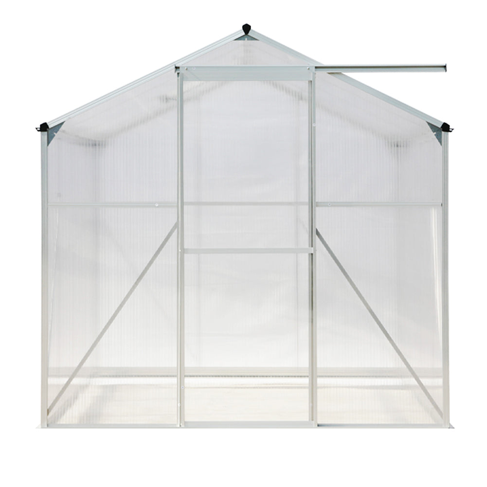 6 x 6-10FT Silver Aluminum Hobby Greenhouse With Operable Window | Medium | Clear