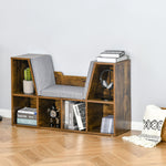 Bookcase Storage Reading Seat Unit Kids Adults Six Cubes | One Size | Brown