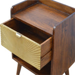 Solid Wood Manila Gold One Drawer Bedside