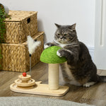 Mushroom-shaped Cat-scratching Post For Indoor Cats With Toy Balls