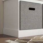 Shoe Bench With Seat With Fabric Drawers Shoe Storage Bench | One Size | White