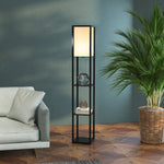 Floor Lamp Reading Lamp With 3 Tier Storage Shelf Fabric