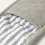 Grey Stripe Cotton Double Oven Glove