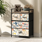HOMCOM 4-drawer Chest Of Drawers, Fabric Dresser With Open Shelf