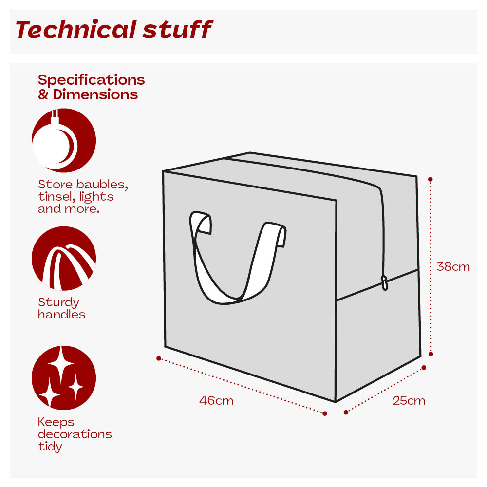 Xmas Decoration Storage Bag For Lights Baubles Tinsel