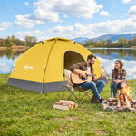 2 Person Camping Tent, Dome Tent With Storage Pocket | Yellow