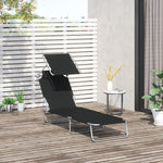 Reclining Sun Lounger Folding Recliner Garden Chair | Set of 1 | Black