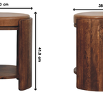 Solid Wood Savoy Leather Stool