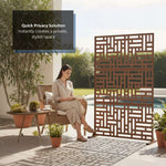 Metal Outdoor Privacy Screen 90cm X 180cm - Maze | 180cm x 90cm | Rust