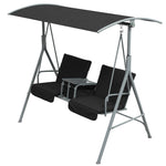 2 Seater Garden Swing Chair W/ Canopy, Drink Tray & Bag