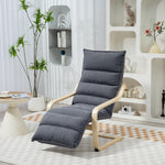 Birch Wood Lounge Chair For Living Room, Bedroom | One Size | Dark Grey