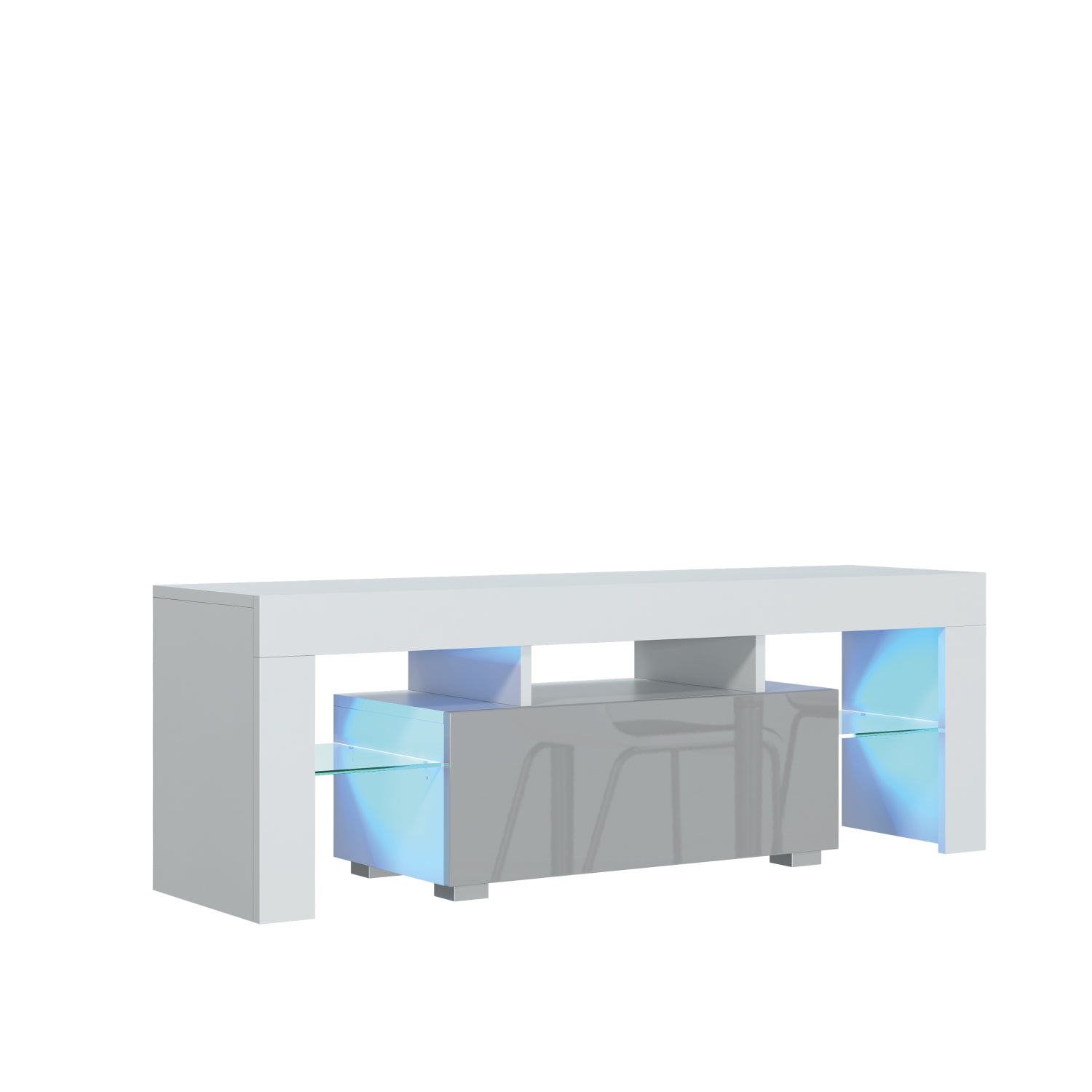 Floe Tv Unit 130cm With Led Lights | Grey