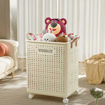 Foldable Laundry Basket With Wheels | Large | Beige