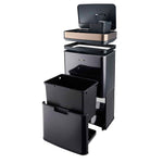 75l Sensor Recycling Bin With Food Caddy & 25 Bin Biodegradable Bags | 75L | Black & Copper