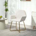 Accent Chair Velvet-feel Upholstered Lounge Armchair | One Size | Cream