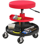 Rolling Mechanic Stool, 135kg Capacity Workshop Stool | Red