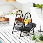 Rattan Swing Chair With Stand And Seat Cushion | Dark Gray