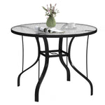 Outdoor Dining Table W/ Parasol Hole, Round