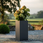 Zinc Galvanised Tall Square Planter | 32cm x 32cm x 75cm