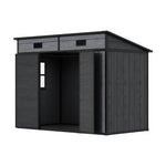 6x4ft Outdoor Plastic Storage Shed With Floor, Window, 2 Vents & Double Lockable Doors,wood Grain Design