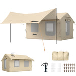 Outsunny Inflatable Tents 4 Season For 6-8 Person Khaki