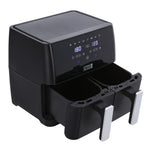 8l Dual-basket Digital Air Fryer With Touch Screen, 8 Programs & Non-stick | Black