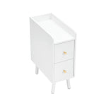 Modern Mdf Bedside Table With 2 Drawers | White