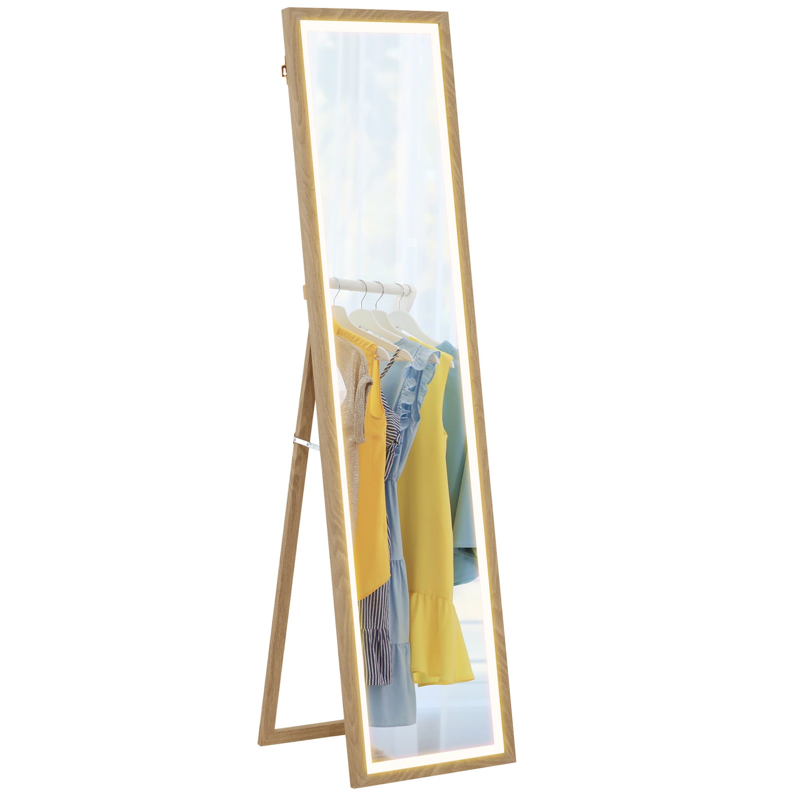 Dimming Full Length Mirror With Lights | Yellow