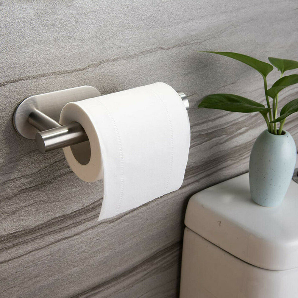 Modern Wall Mounted Stainless Steel Toilet Paper Roll Holder For Bathroom | Silver