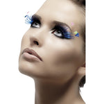Eyelashes, Blue, With Feather Plumes