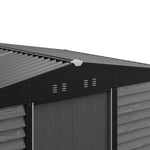 12 X 8ft Metal Storage Shed With Foundation, Double Sliding Doors & Vents, Weatherproof Outdoor Tool Shed For Garden Or Backyard