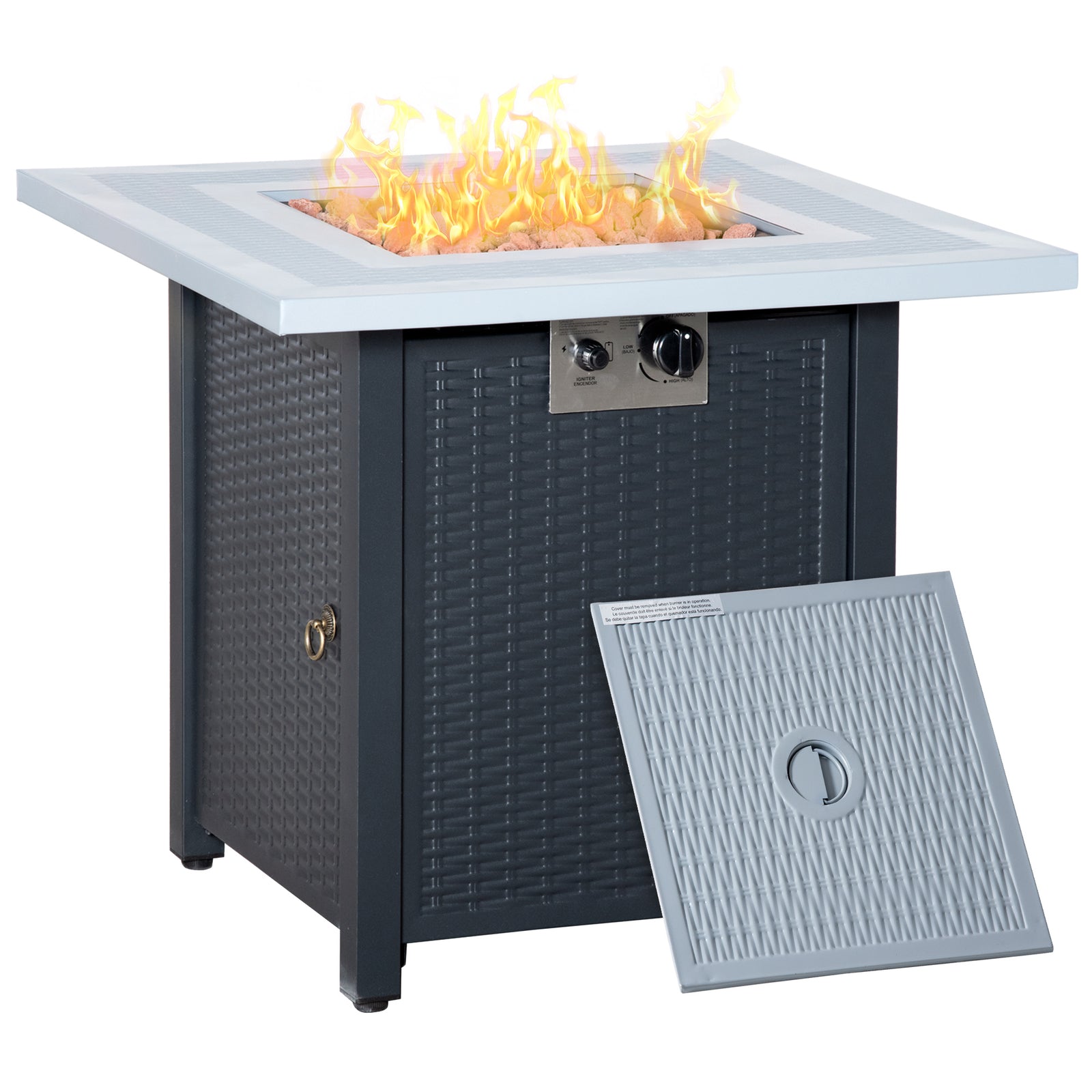 Propane Fire Pit Table 40000 Btu W/ Lava Rocks