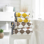 Bliss Diamonds Supersoft Ultra Absorbent Cotton Towels | Bath Towel | Mustard