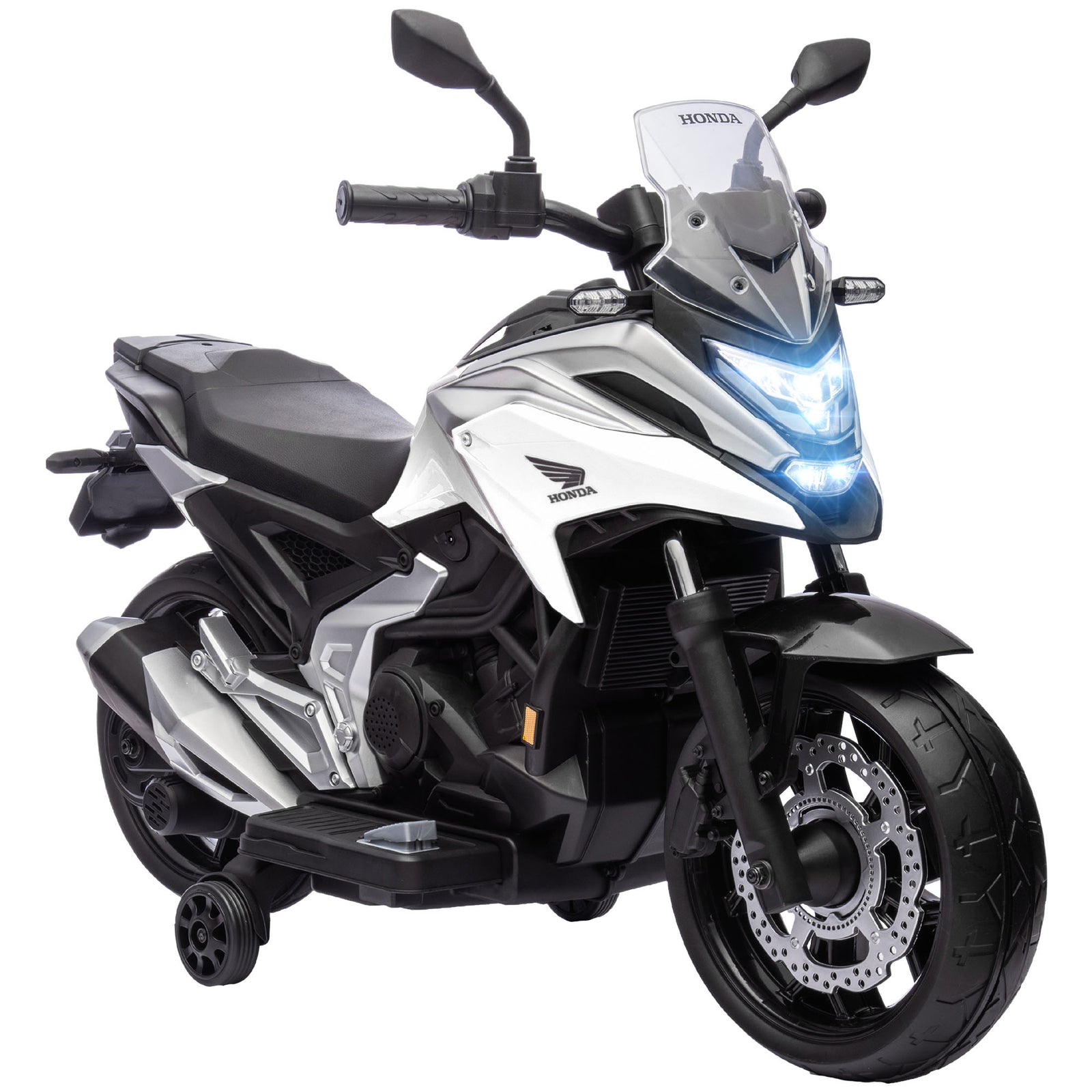 Honda Licensed 12v Kids Electric Motorbike W/ Music Headlights | White