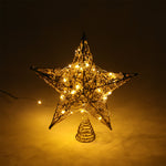 Decorative Star Sequins Christmas Tree Topper With Led Lights | Gold