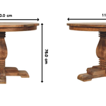 Valentina Round Dining Table – Solid Wood, Sculpted Pedestal Base