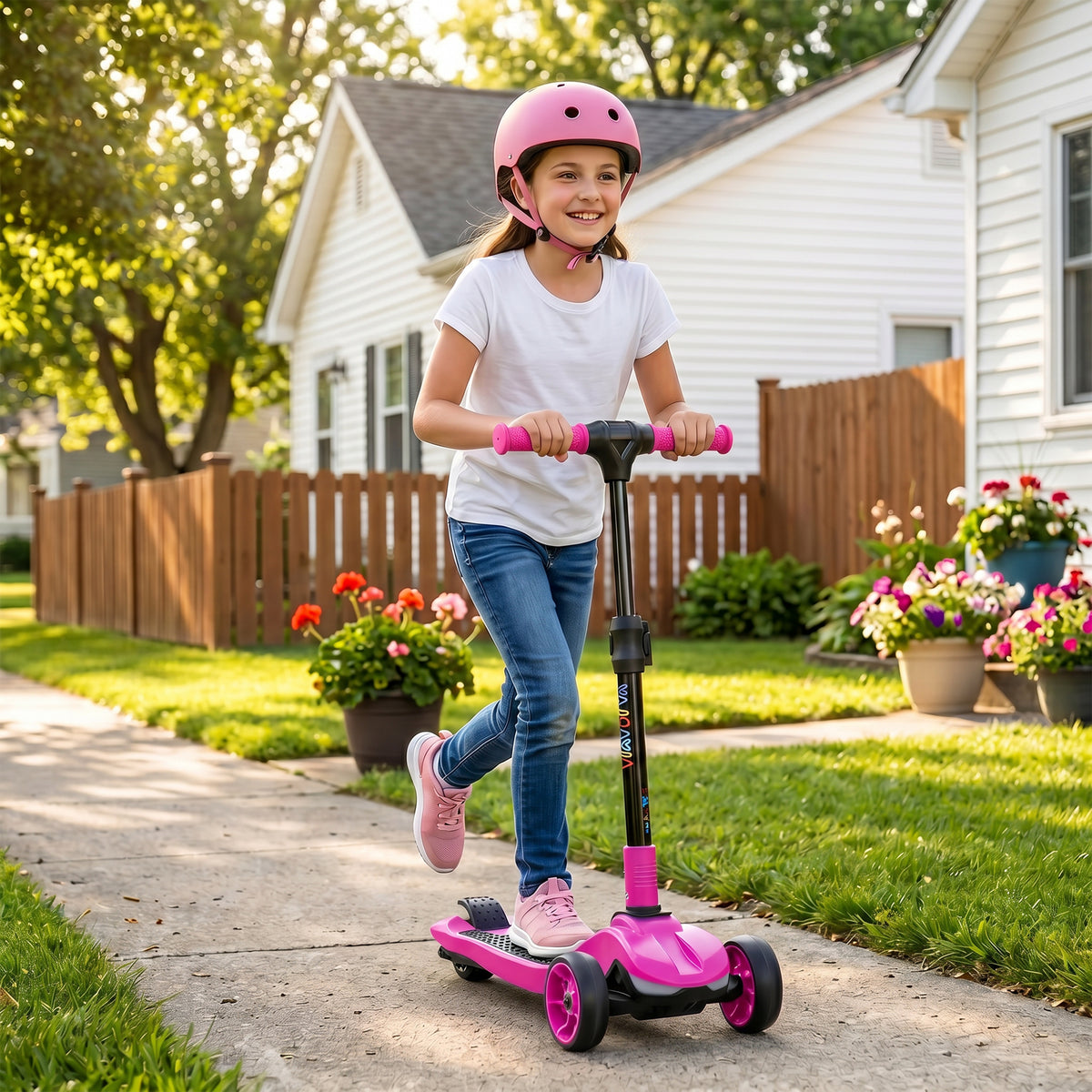 AIYAPLAY Electric Scooter For Kids, 3 Wheel Foldable Kids Scooter