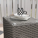 3 Pcs Aluminium Rattan Bistro Set W/ Cushions & Glass Top
