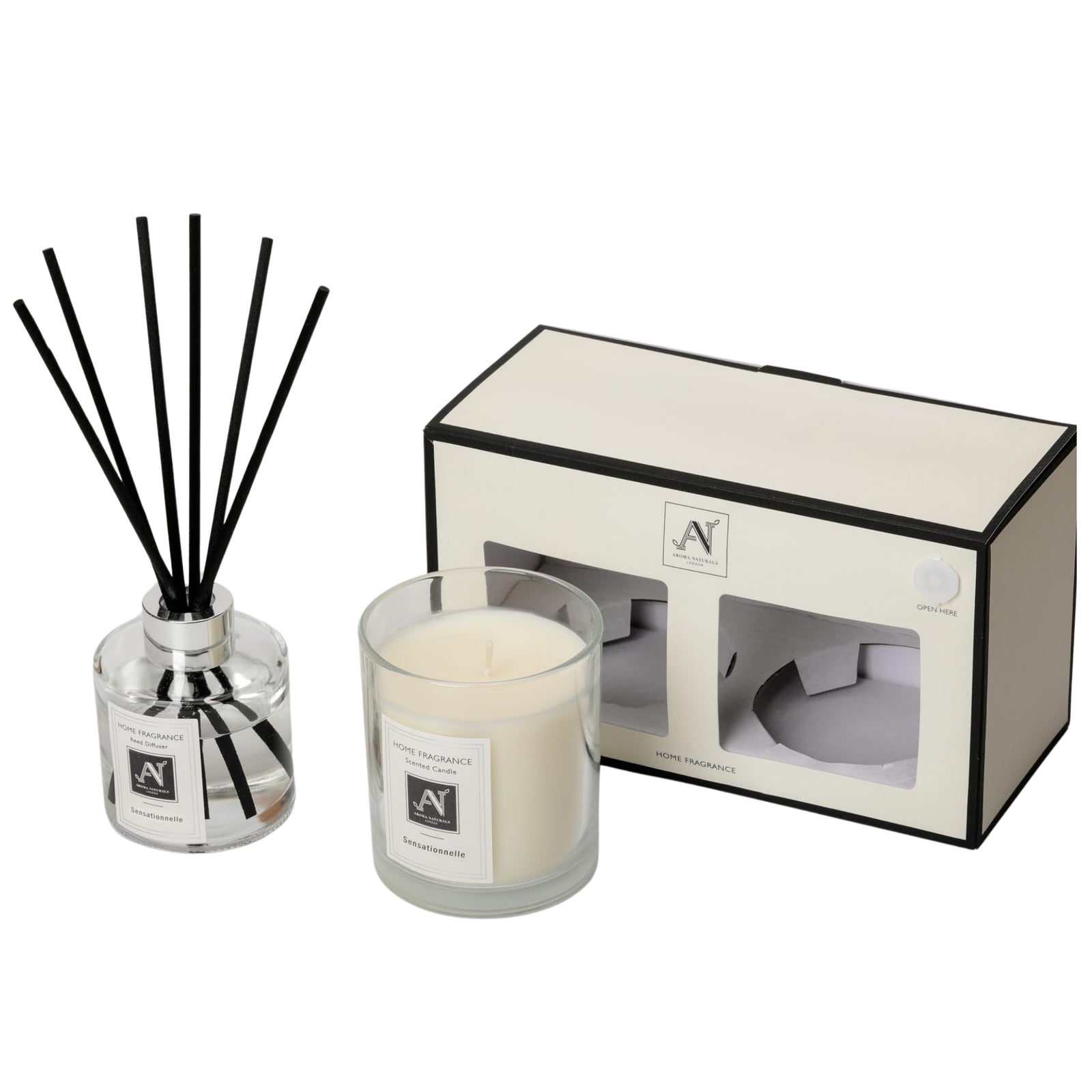 Aroma Naturals London Minimalist Luxe Candle & Reed Diffuser Gift Set Sensationnelle Scent