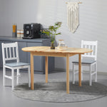 Foldable Dining Table, Solid Wood Drop Leaf Table