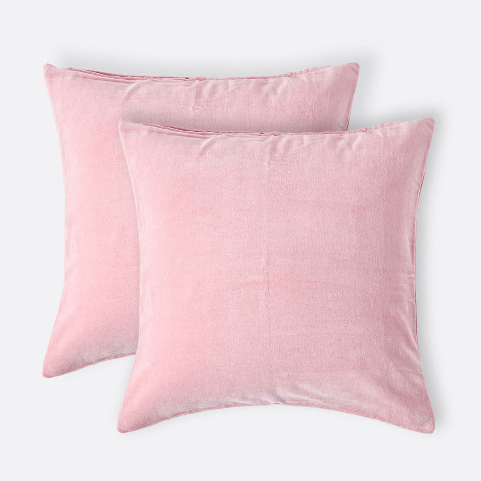 Set Of 2 Velvet Cushion Covers | 40cm x 40cm | Pink