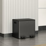 2 X 15l Dual Kitchen Bin Pedal Bin For Recycling And Waste | Black