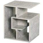 3-tier Side End Table Open Shelves Storage Coffee Book | Gray