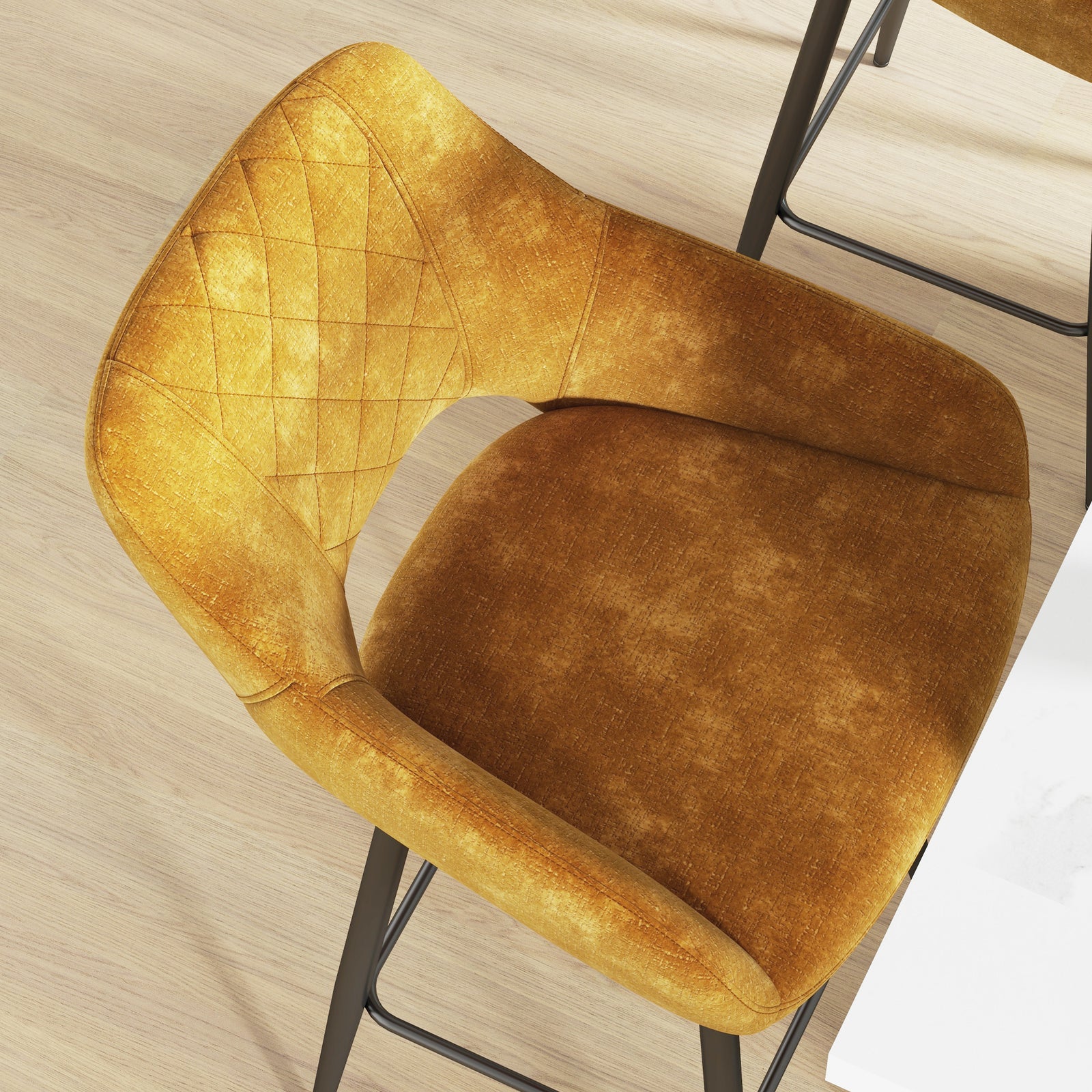 Velvet-touch Bar Stools Counter Set Of 2 | Brown
