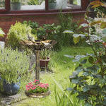 81cm Tall Bird Bath W/ 2 Decorative Birds For Garden | Bronze