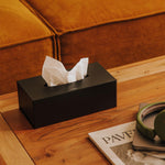 Tissue Box Cover, Matt Black, Free-standing , Collection Architect S+