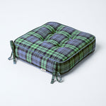 Tartan Check Cotton Dining Chair Booster Cushion | 40cm x 40cm | Blackwatch